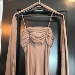 Mocha chiffon gown